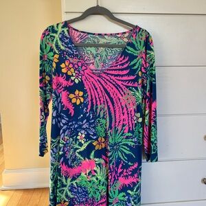 Lilly Pulitzer Blue and Green Patterned Fabric